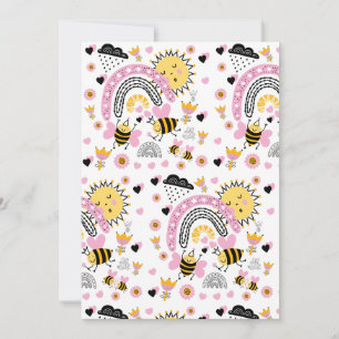 Queen BEES Cute BFF, Baby Girl, Girly Gifts Pink Invitation