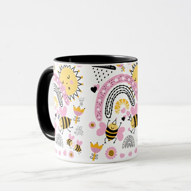 Queen BEES Cute BFF, Baby Girl, Girly Gifts Pink Mug (Front Left)