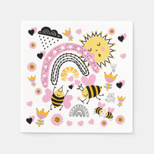 Queen BEES Cute BFF, Baby Girl, Girly Gifts Pink Napkin