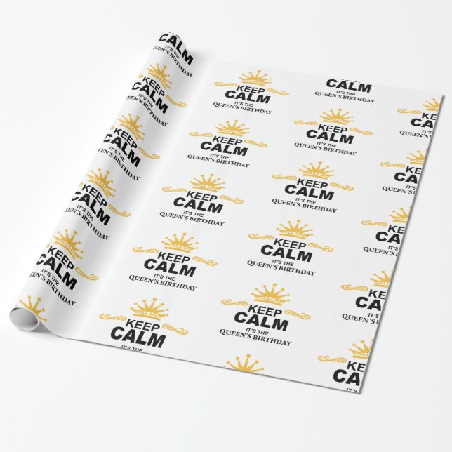 Queen Birthday Wrapping Paper (Unrolled)