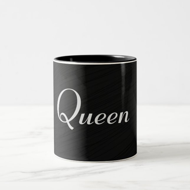 Queen Black Elegant  Two-Tone Coffee Mug (Center)