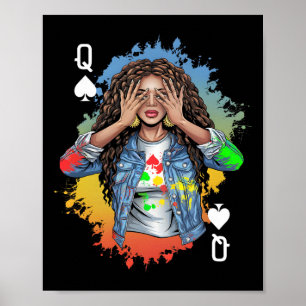Queen Black History Month Awareness Melanin Afro A Poster