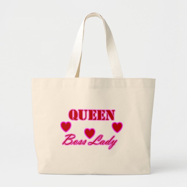 Queen Boss Lady Hearts Jumbo Tote (Front)