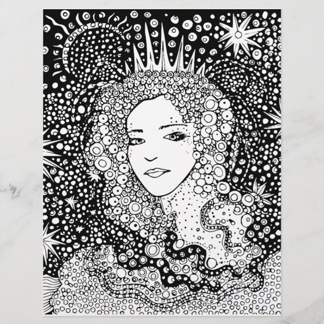 Queen bridal shower Activity colouring page (Front)