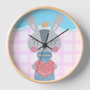 Queen Bunny Round Acrylic Wall Clock