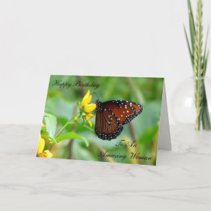 Queen Butterfly Birthday Card