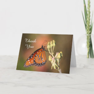 Queen butterfly on a branch,Thank you Thank You Card