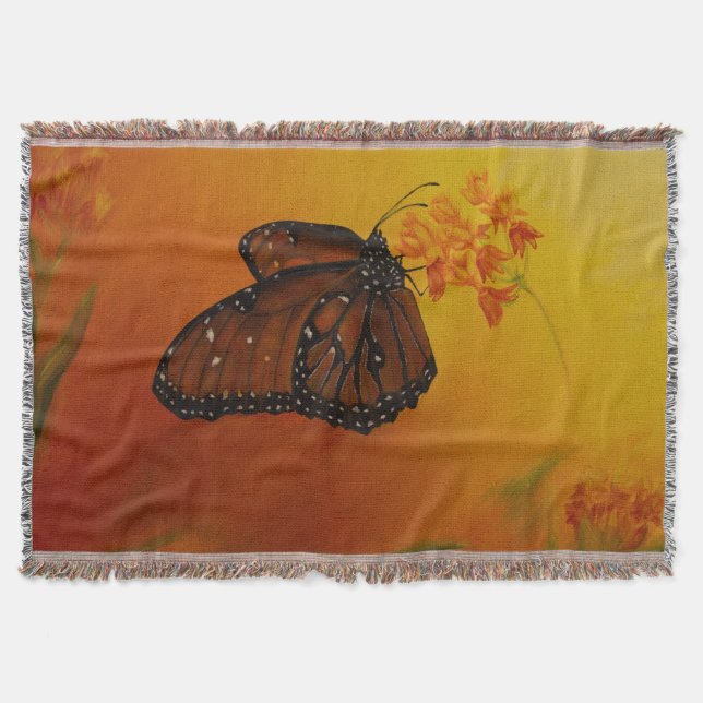 Queen butterfly throw blanket (Front)