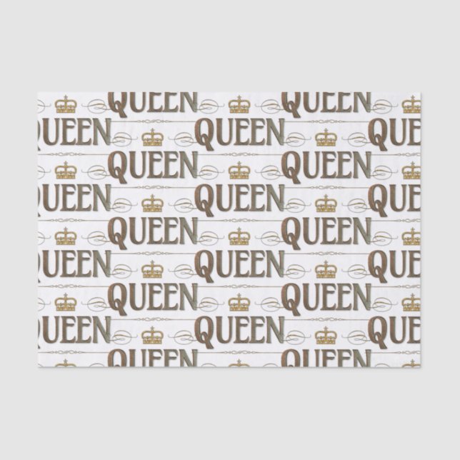 QUEEN Calligraphy Lettering  - Elegant Rich Royal Tissue Paper (Front)