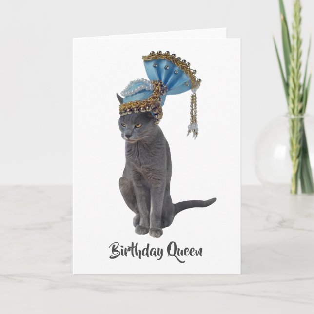Queen Cat Birthday Card (Front)