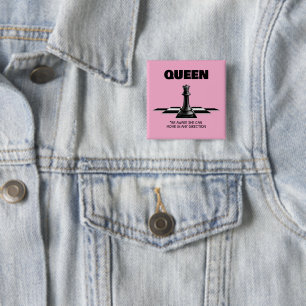 Queen Chess Be Aware She Can Move In Any Direction 15 Cm Square Badge