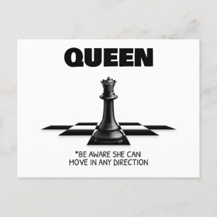 Queen Chess Be Aware She Can Move In Any Direction Postcard