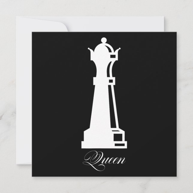 Queen Chess Piece Halloween Costume Chess Lover Invitation (Front)