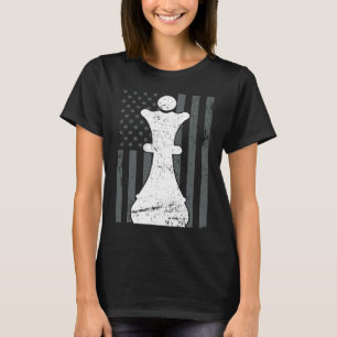 Queen Chess Piece USA Flag Girl Ladies Womens Che T-Shirt
