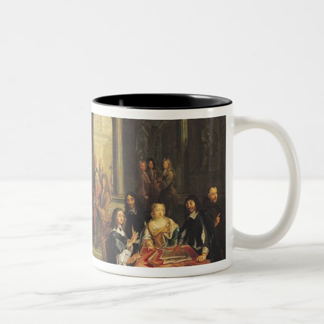 Queen Christina of Sweden  and her Court Two-Tone Coffee Mug (Right)