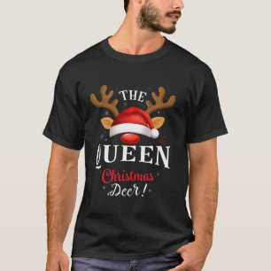 Queen Christmas Deer PJS Xmas Family Matching  T-Shirt