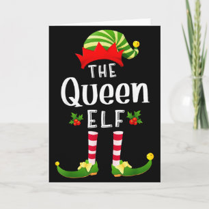 Queen Christmas Elf Matching Pajama X-mas Party  Card