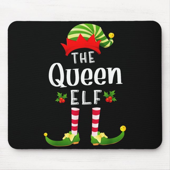 Queen Christmas Elf Matching Pajama X-mas Party  Mouse Pad (Front)