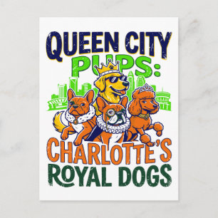 Queen City Pups Charlotte Royal Dogs Postcard