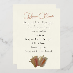 Queen Conch Seashell Guest List Table Seating Card