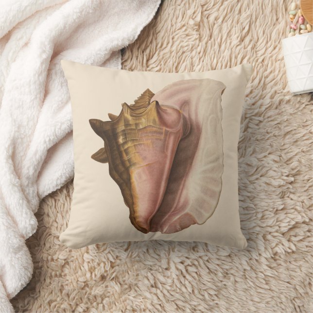 Queen Conch Seashell Shell, Vintage Marine Life Cushion (Blanket)