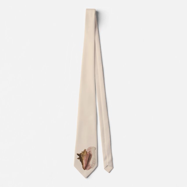 Queen Conch Seashell Shell, Vintage Marine Life Tie (Front)