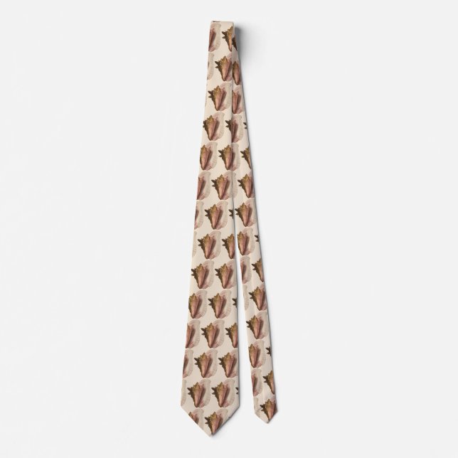 Queen Conch Seashell Shell, Vintage Marine Life Tie (Front)