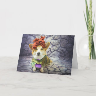 Queen Corgi blank card