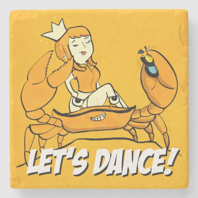Queen Crab Reggae Girl Stone Coaster (Front)