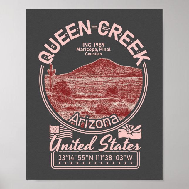 QUEEN CREEK ARIZONA - HIGHWAY COUNTRYSIDE POSTER (Front)