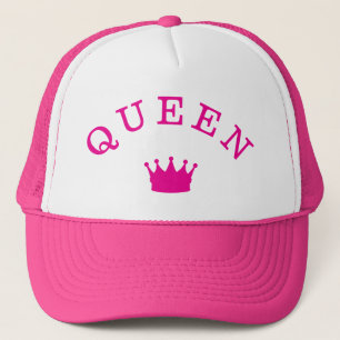 QUEEN Crown Script Graphic Modern Royal Look Trucker Hat