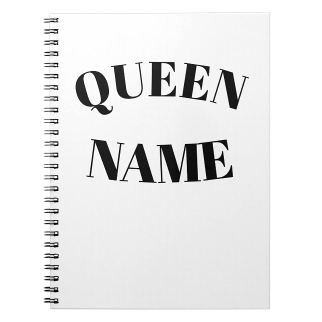Queen Custom Name – Royal Elegant Design Notebook (Front)