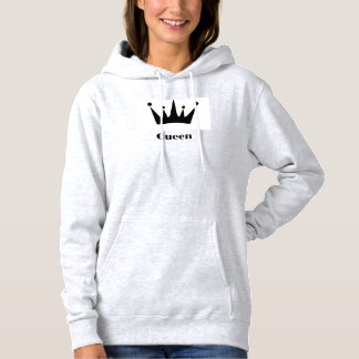Queen Custom Text Crown Image Ash Colour Sweatshir Hoodie