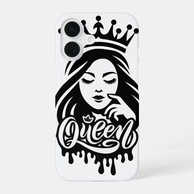 Queen Design – Elegant Royal Crown iPhone 16 Case (Back)