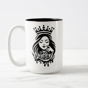 Queen Design – Elegant Royal Crown Two-Tone Coffee Mug