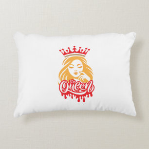 Queen Design – Elegant Royal Crown Typography for  Decorative Cushion