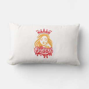 Queen Design – Elegant Royal Crown Typography for  Lumbar Cushion