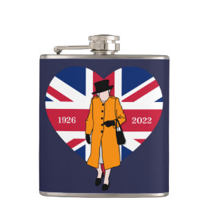 Queen Elisabeth II United Kingdom Queen Of Hearts  Hip Flask