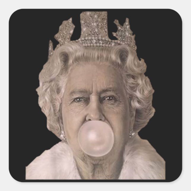Queen Elithabeth England Uk bubblegum Square Sticker (Front)