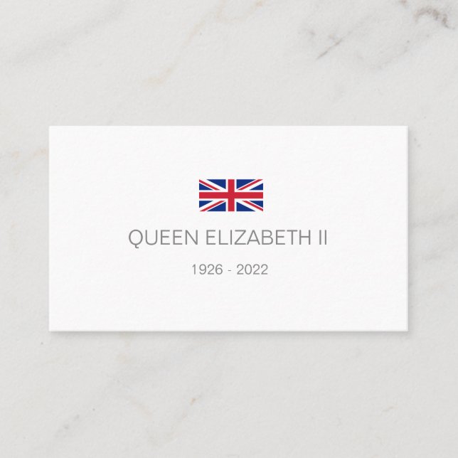 Queen Elizabeth 2nd Business Card  (Front)