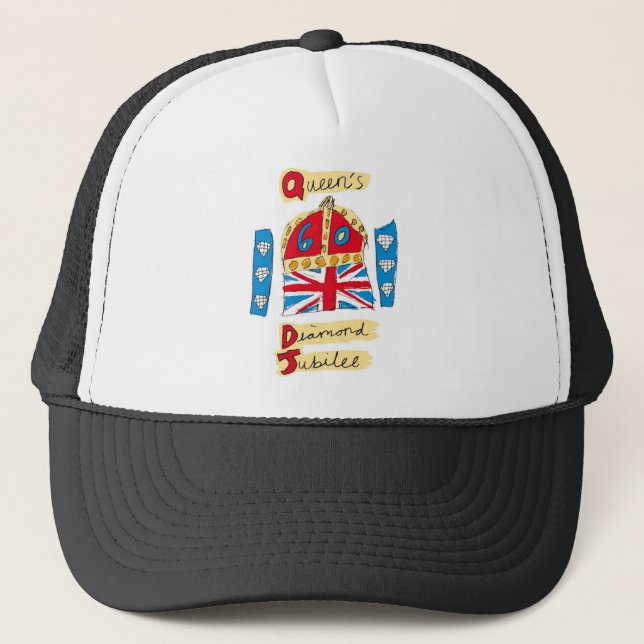 queen elizabeth diamond jubilee 2012 trucker hat (Front)
