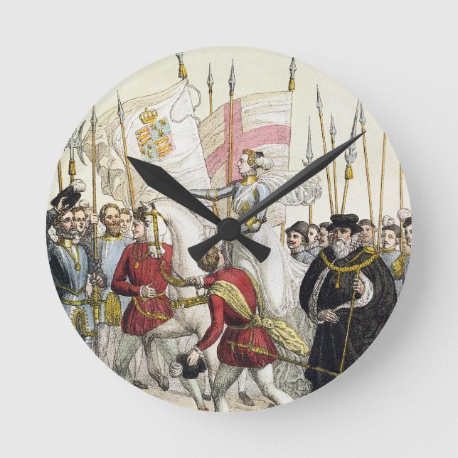 Queen Elizabeth I (1530-1603) Rallying the Troops Round Clock (Front)