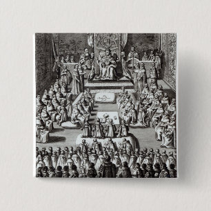 Queen Elizabeth I and Parliament 15 Cm Square Badge