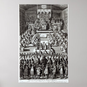 Queen Elizabeth I  and Parliament Poster