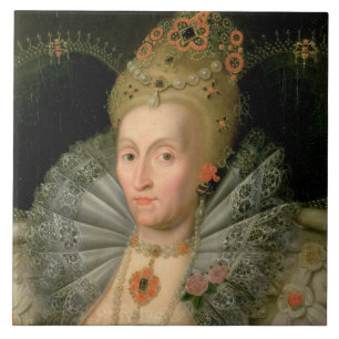 Queen Elizabeth I (bust length portrait) (see also Tile
