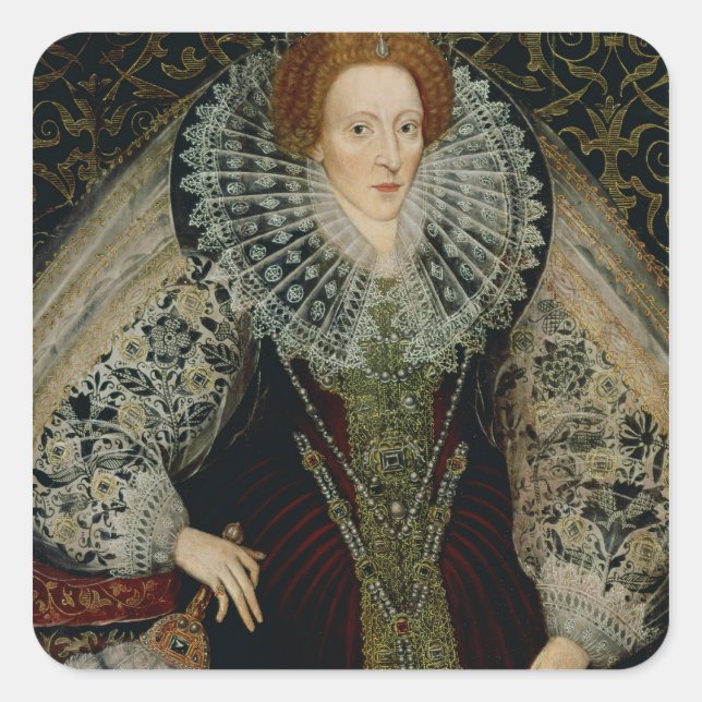 Queen Elizabeth I, c.1585-90 Square Sticker (Front)