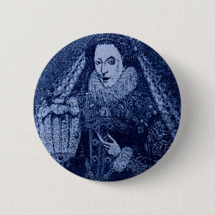 Queen Elizabeth I in blue 6 Cm Round Badge