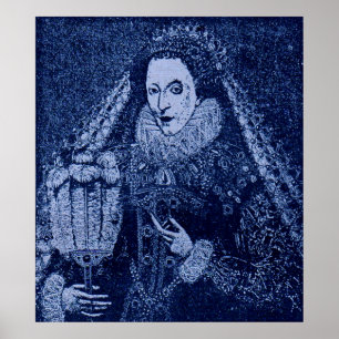 Queen Elizabeth I in blue Poster