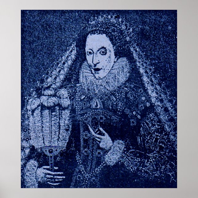 Queen Elizabeth I in blue Poster (Front)