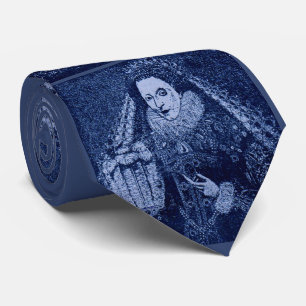 Queen Elizabeth I in blue print  Tie